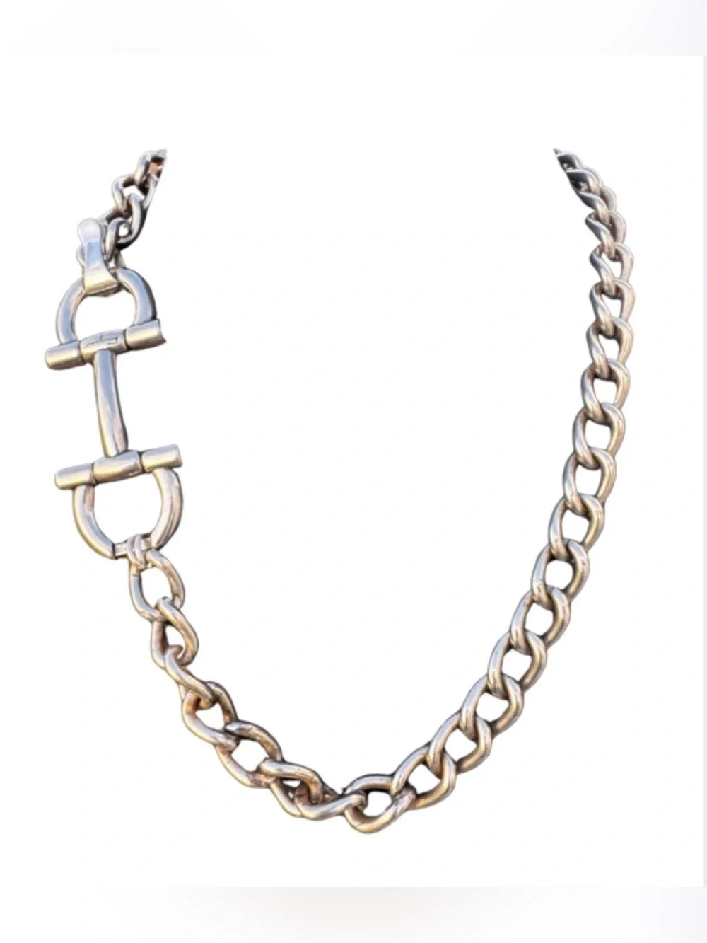 Hand Crafted Upcycled Ferragamo Necklace - Picture 6 of 8